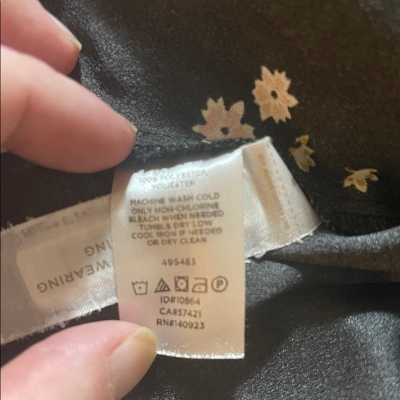 LOFT Black Floral Long Sleeve Dress - Picture 10 of 12